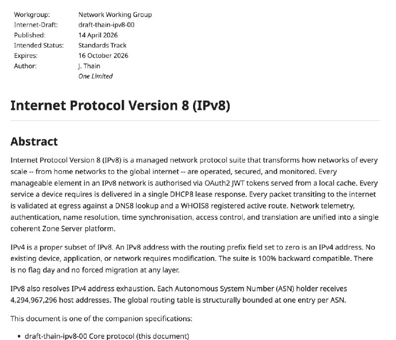 谁会不喜欢 ipv8呢