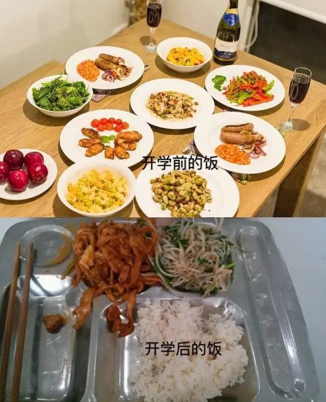 每次看到这个图就觉得心酸，在家里吃或者是打工吃的东西也不好啊